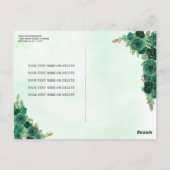 Groene Prinses Bloemen Quinceañera Save the Date Briefkaart (Achterkant)