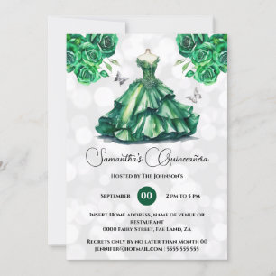 Groene prinses Quinceañera fantasie baljurk rozen Kaart