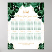 Groene Prinses Sweet Sixteen Zitplaatskaart Poster (Voorkant)