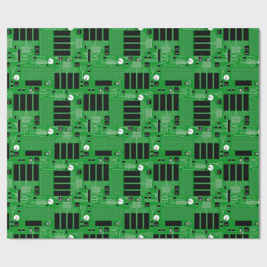 Groene printplaat cadeaupapier (Vlak)