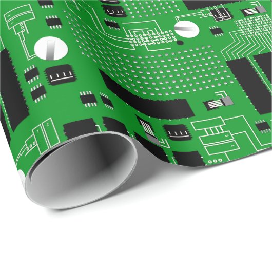 Groene printplaat cadeaupapier (Rol Hoek)