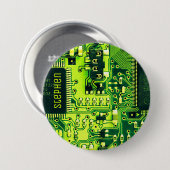 Groene printplaat, elektronische onderdelen gedruk ronde button 7,6 cm (Voorkant /achterkant)