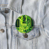 Groene printplaat, elektronische onderdelen gedruk ronde button 7,6 cm (In situ)