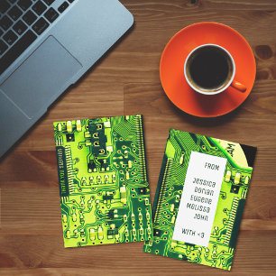 Groene printplaat, elektronische onderdelen printc bedankkaart