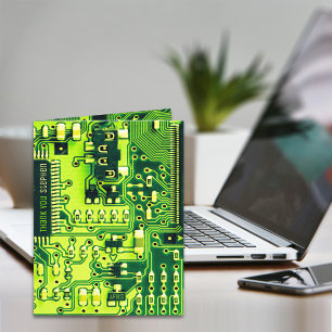 Groene printplaat, elektronische onderdelen printc bedankkaart