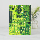 Groene printplaat, elektronische onderdelen printc bedankkaart (Staand voorkant)