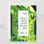 Groene printplaat, elektronische onderdelen printc bedankkaart (Achterkant)
