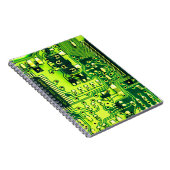 Groene printplaat, elektronische onderdelen printc notitieboek (Rechterzijde)