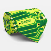 Groene printplaat, elektronische onderdelen printc stropdas (Opgerold)