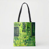 Groene printplaat, elektronische onderdelen printc tote bag (Voorkant)
