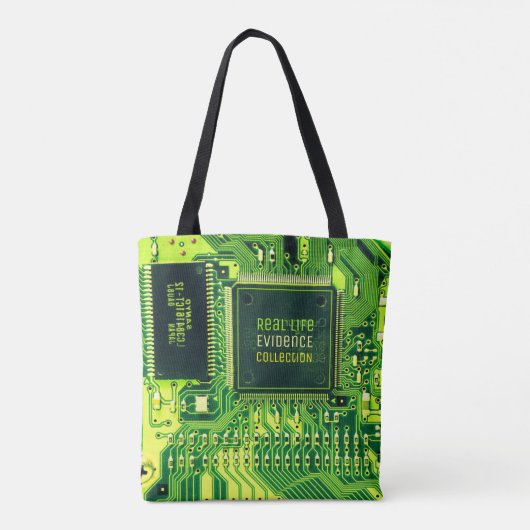Groene printplaat, elektronische onderdelen printc tote bag (Achterkant)
