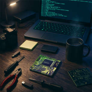 Groene printplaat ・ Geek elektronische PCB Glazen Onderzetter