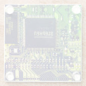 Groene printplaat ・ Geek elektronische PCB Glazen Onderzetter (Achterkant)