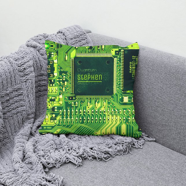 Groene printplaat • Geek elektronische PCB Kussen (Creator heeft geüpload)
