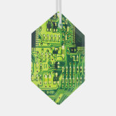 Groene printplaat PCB Aangepast geek glas Glas Ornament (Voorkant Rechts)