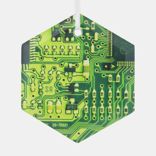 Groene printplaat PCB Aangepast geek glas Ornament