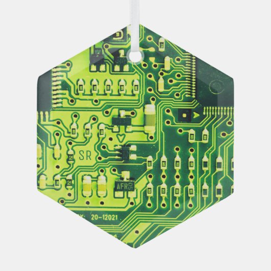 Groene printplaat PCB Aangepast geek glas Ornament (Voorkant)