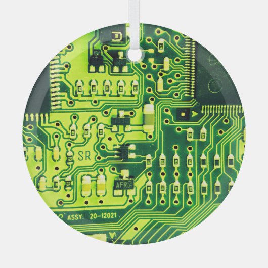 Groene printplaat PCB Custom Geek Cool Glas Ornament (Voorkant)