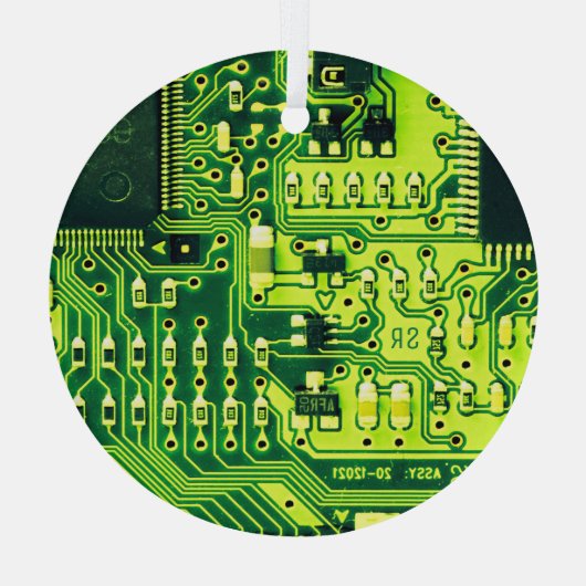 Groene printplaat PCB Custom Geek Cool Glas Ornament (Achterkant)