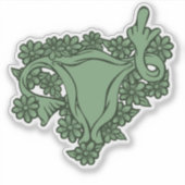 Groene Pro-Choice Protest Middelgrote Vingeruterus Sticker (Voorkant)