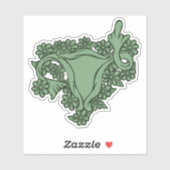 Groene Pro-Choice Protest Middelgrote Vingeruterus Sticker (Vel)