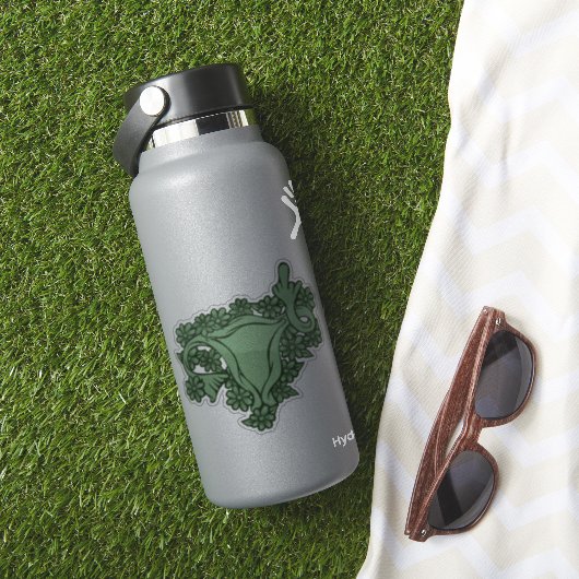 Groene Pro-Choice Protest Middelgrote Vingeruterus Sticker (HydroFlask Insitu)