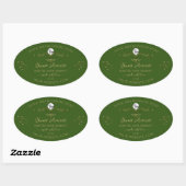 Groene Product Labels Gold Ornamenten Harten Logo (Vel)