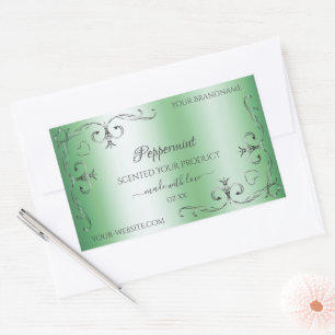 Groene Product Labels Silver hoeken