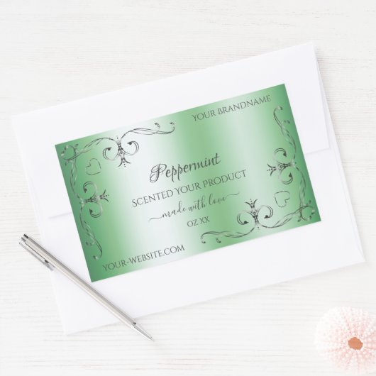 Groene Product Labels Silver hoeken (Envelop)