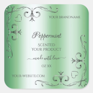 Groene Product Labels Silver hoeken