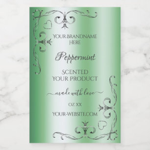 Groene Product Labels Silver hoeken Voedselcontainer Etiket