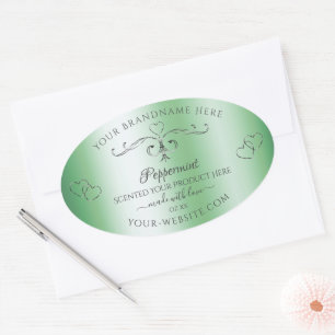 Groene Product Labels Zilver Harten