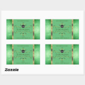 Groene productlabels Faux Gold Decor Logo Rechthoekige Sticker (Vel)