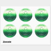 Groene productlabels Rhinestones Monogram en Logo Ronde Sticker (Vel)