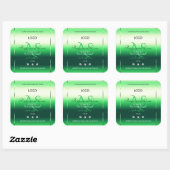 Groene productlabels Rhinestones Monogram en Logo Vierkante Sticker (Vel)