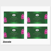 Groene productlabels Roze bloemen Logo Rechthoekige Sticker (Vel)
