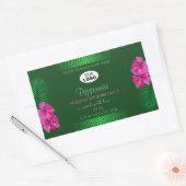 Groene productlabels Roze bloemen Logo Rechthoekige Sticker (Envelop)