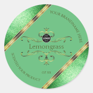 Groene Productlabels Sierlijk Nep Goud Decor Logo Ronde Sticker