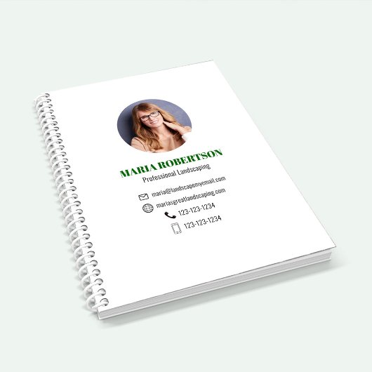 Groene professionele foto zakelijke QR-code  Notitieboek