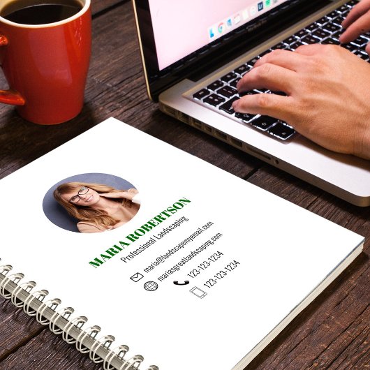 Groene professionele foto zakelijke QR-code  Notitieboek