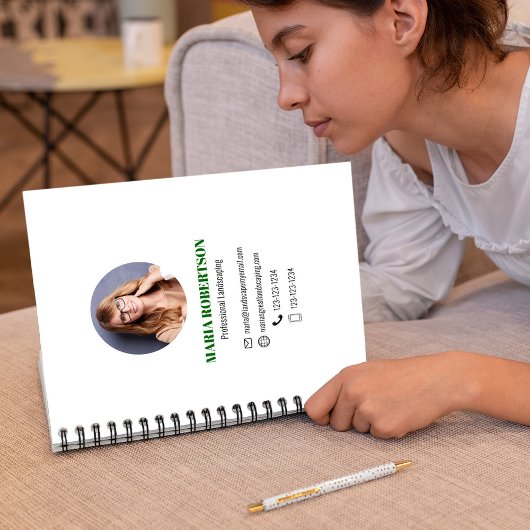 Groene professionele foto zakelijke QR-code Notitieboek