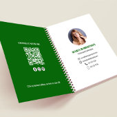 Groene professionele foto zakelijke QR-code Notitieboek