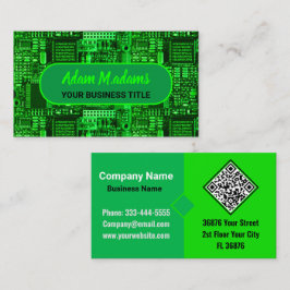 Groene professionele gedrukte circuit QR-code Visitekaartje