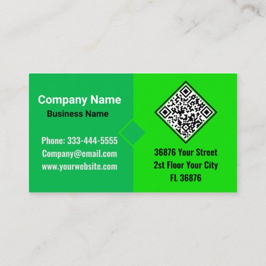 Groene Professionele Gedrukte Kringsraad QR Code Visitekaartje (Achterkant)