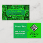 Groene Professionele Gedrukte Kringsraad QR Code Visitekaartje (Voorkant / Achterkant)