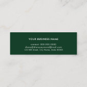 Groene professionele profielkaart met gouden hart mini visitekaartje (Achterkant)