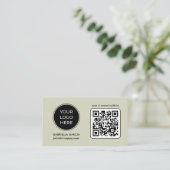 Groene Professionele QR Code Logo Visitekaartje (Staand voorkant)