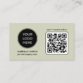 Groene Professionele QR Code Logo Visitekaartje (Voorkant)