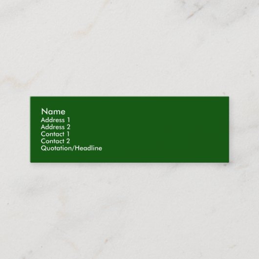 Groene profielkaart mini visitekaartje (Voorkant)