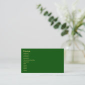 Groene profielkaart visitekaartje (Staand voorkant)